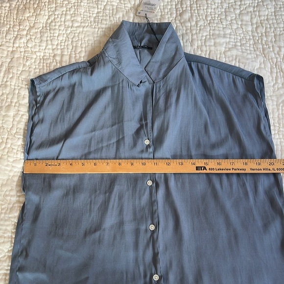 Tahari Steel Blue Sleeveless Blouse NWT - Picture 8 of 10